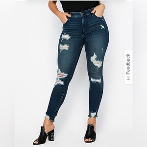 Express distressed skinny ankle jeans 4